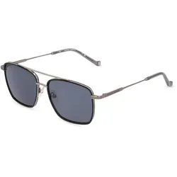 Hackett HE 914 Herren-Sonnenbrille - Sonnenbrillen mit vollem Rand und eckigem Design, Metall-Gestell in elegantem Silber, ideal für stilbewusste Männer.