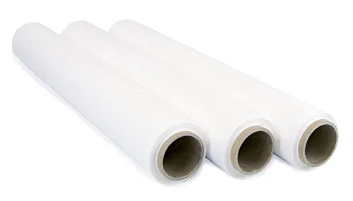 Film Rot zum Verpacken von 50 cm x 300 m Länge, elastische Folie, manuelle Verpackung (Weiß, 3 Rollen)