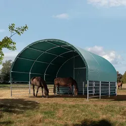 TOOLPORT 6x6m Weidezelt - Wetterfester Unterschlupf für Tiere - Zubehör für Landwirtschaft: Robust und langlebig mit reißfester PVC-Plane, idealer Schutz für Ihre Tiere vor Wind und Wetter, einfach aufzubauen dank Steck-Schraubsystem.