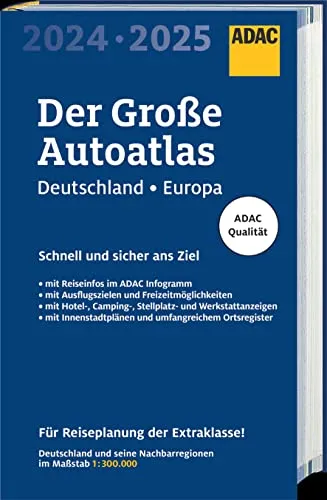 ADAC Der Große Autoatlas 2024/2025 - Präziser Autoatlas für Deutschland und Nachbarregionen, ideal für Reisen mit detaillierten Karten und nützlichen Informationen für Abenteuerlustige.