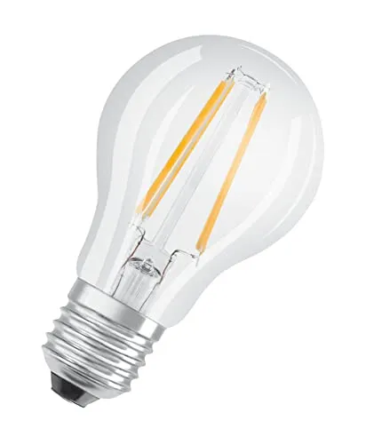 Osram LED Base Classic A Lampe, in Kolbenform mit E27-Sockel, nicht dimmbar, Ersetzt 60 Watt, Filamentstil Klar, Warmweiß - 2700 Kelvin, 2er-Pack