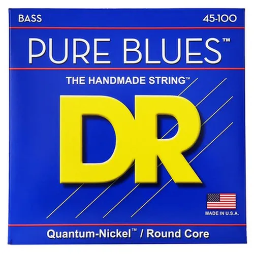 DR Strings Pure Blues PB-45/100 E-Bass Saiten - Gitarren- & Bass-Zubehör mit ausgewogenem Klang und sanfter Bespielbarkeit, ideal für Fingerstyle, Plektrum und Slap. Handgefertigt in den USA für höchste Qualität.