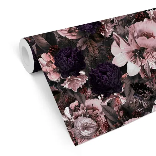 K&L Wall Art Mustertapete Vintage Blumentapete Floral Schlafzimmer Tapeten Lila Mustertapete Blumen, Blütentraum Tapete