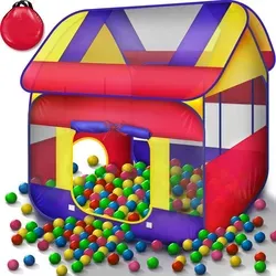 KIDUKU® Bällebad XXL mit 300 Bällen - Spielzelt für drinnen und draußen, wasserabweisend und schnell aufgebaut. Ideal für Toben und Verstecken, inklusive Tragetasche für platzsparende Aufbewahrung.