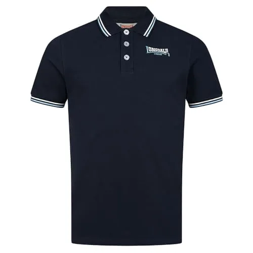 Lonsdale Poloshirt EASTLEIGH blau M - Herren-Shirt aus 100% Baumwolle, stylisches Design in navy/ice/off, ideal für lässige Outfits und Freizeitaktivitäten.