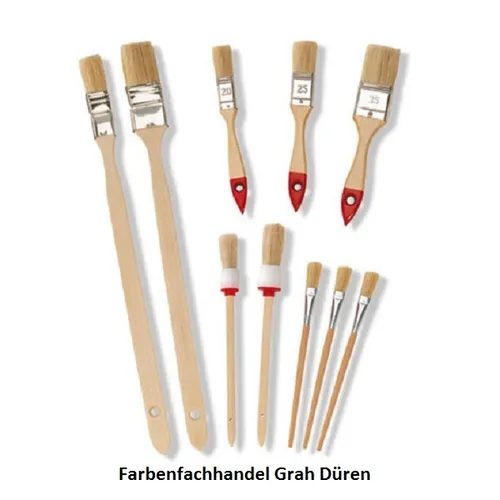 Pinsel-Set 10-tlg, 3xFlachpinsel, 2xHK-Pinsel, 3xEmaillelackpi, 2xRingpinsel