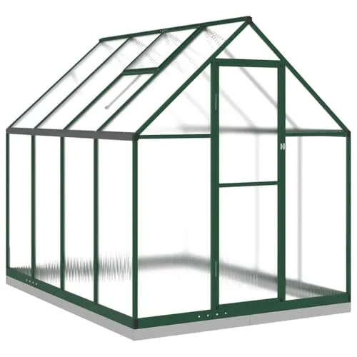 vidaXL Gewächshaus mit Fundamentrahmen - Gartengewächshaus mit robustem Aluminiumrahmen und UV-beständigen Polycarbonatplatten, ideal zum Schutz deiner Pflanzen vor Kälte und Witterungseinflüssen.
