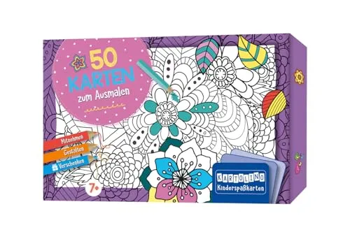 Karten zum Ausmalen - Kreative Muster: Mitnehmen, gestalten, verschenken (KARTOLINO Kinderspaßkarten) 50