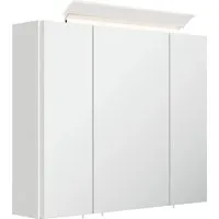 Spiegelschrank 75cm inkl. Design LED-Lampe - Eleganter Spiegelschrank in weiss hochglanz mit integrierter Design LED-Lampe und Glasböden für stilvolle Badezimmergestaltung.