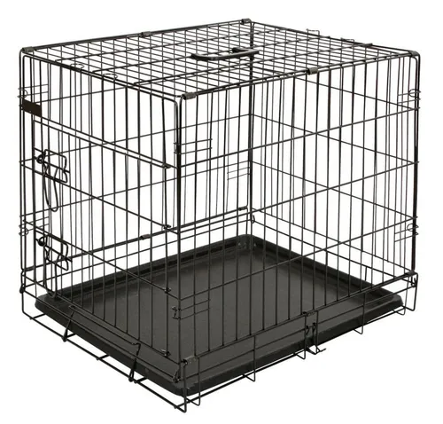 Kerbl Gittertransportbox klappbar schwarz 63x48x57cm - Tier-Transportbox, ideal für Ausstellungen und Reisen, mit praktischer Klappfunktion für einfachen Transport und herausnehmbarer Wanne zur mühelosen Reinigung.