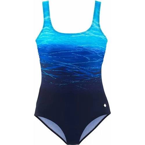 LASCANA VENICE BEACH Badeanzug mit Rückenausschnitt - Trendiger Badeanzug in Batik-Optik. Der besondere Rückenausschnitt mit kreuzenden Trägern sorgt für einen modischen Look. Wattierte Cups und Unterbrustgummi garantieren eine perfekte Passform. Ideal für den Strand oder das Schwimmbad.