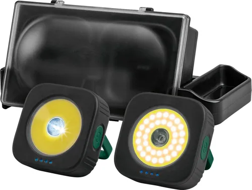 Parkside Akku Handleuchten Strahler - Werkstatt Lampe mit Ladestation, ideal für flexibles Arbeiten in dunklen Bereichen und sorgt für optimale Ausleuchtung.