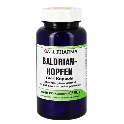 Baldrian Hopfen GPH Kapseln 60 g - Hirnleistung & Nerven, ideal bei Unruhezuständen und Schlafstörungen ohne Abhängigkeit. Enthält hochwertige Extrakte von Baldrianwurzel und Hopfenblüten für einen natürlichen Schlaf.