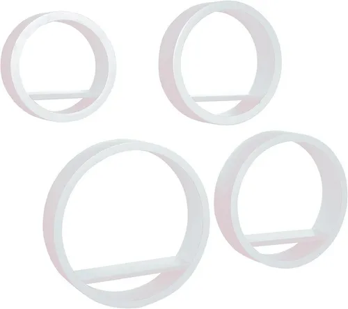 Woltu Wandregal 4er Set - Schweberegale in Weiß - Regale, stilvolles 4er Set aus Würfelregalen für eine moderne Wandgestaltung und platzsparende Aufbewahrung.