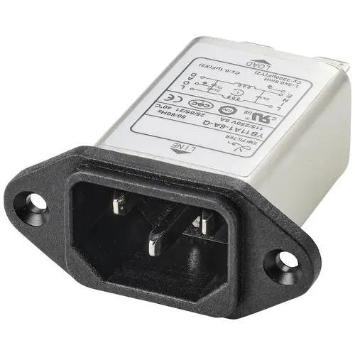 TRU COMPONENTS TC-10101412 Netzfilter mit Kaltgerätebuchse 250 V/AC 6 A 0.8 mH (L x B x H) 58 x 22.8 x 50 mm 1 St.
