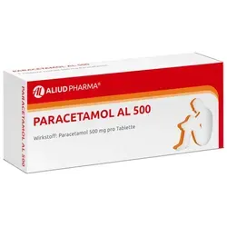 Paracetamol Al 500 Tabletten - Schmerzmittel - Arzneimittel zur symptomatischen Behandlung von leichten bis mäßig starken Schmerzen und Fieber. Ideal für schnelle Linderung bei Kopfschmerzen oder Zahnschmerzen. Enthält 500 mg Paracetamol pro Tablette.