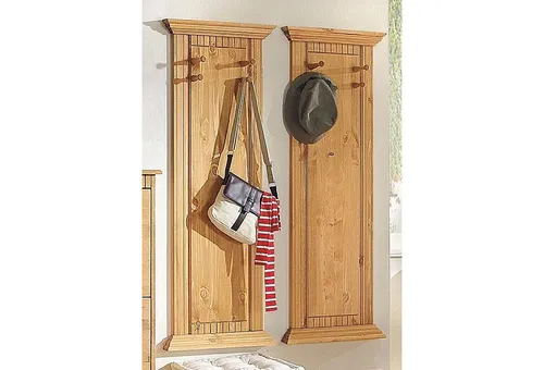 Garderobenpaneel HOME AFFAIRE "Rustic", beige (natur) - Garderobenpaneele aus massiver Kiefer, FSC-zertifiziert und mit dekorativen Fräsungen. Ideal für einen rustikalen Look in Ihrem Eingangsbereich.
