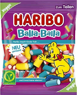 Haribo Balla Balla Fruchtgummi 160g - Veganer Genuss - Fruchtgummis & Marshmallows, ideal für alle Gelegenheiten und vegetarisch. Der perfekte Snack für Groß und Klein!