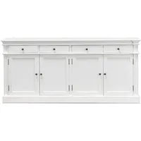 ebuy24 Sideboard Amaretta - Antik Weiß - Kommode aus massivem Holz, antik patiniert, mit praktischen Magnettüren und Metallgriffen. Ideal für stilvolle Einrichtung und sofort einsatzbereit, da montiert geliefert.