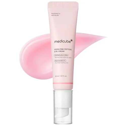 Medicube PDRN Pink Eye Creme mit Peptiden und Retinol - 30 ml - Tagespflege für die Augenpartie, reduziert feine Linien und sorgt für ein strahlendes Aussehen dank innovativer Peptid- und Retinolformel.