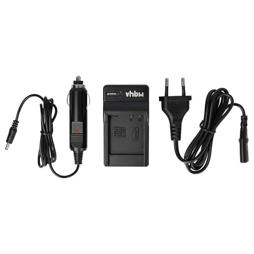 vhbw Ladegerät kompatibel mit Panasonic Lumix DMC-FS11, DMC-FS10S Kamera Camcorder/Akku - Ladeschale, Kfz-Adapter, Ladestandsanzeige