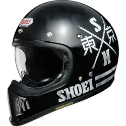 Shoei Ex-Zero Xanadu TC-5 Integralhelm schwarz, XS - Motorradhelm mit retro Design, integriertes und höhenverstellbares Visier für optimalen Komfort, ideal für Retro-Biker und Scrambler.