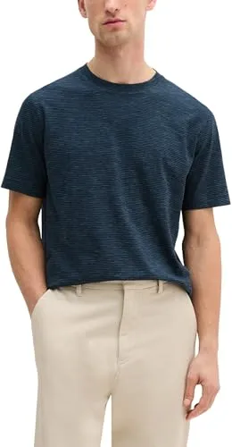 Marc O'Polo T-Shirt in Blau - Softer Slub-Jersey, Größe S (46) - Angenehmes T-Shirt aus 100% Baumwolle in stilvollem Dunkelblau. Ideal für den Alltag, mit regulärer Passform und Rundhalsausschnitt.