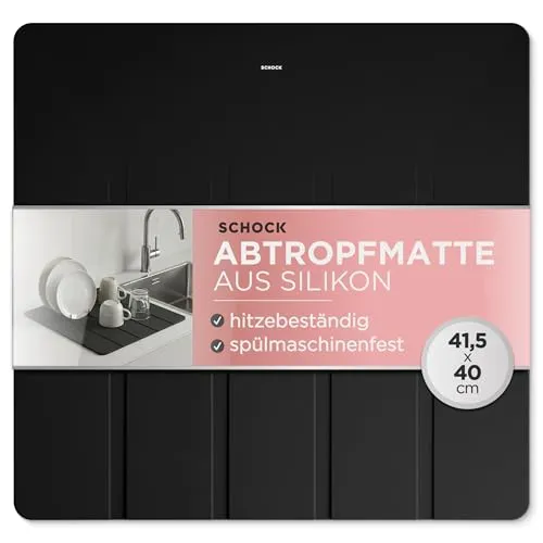 Schock 629188 Silikon Abtropfmatte Anthrazit - Zubehör - Küchenspülen, hochwertige Silikon Abtropfmatte in Anthrazit, ideal für Unterbau- und flächenbündige Spülen, sorgt für eine hygienische und praktische Abtropflösung.