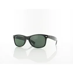 Ray Ban New Wayfarer RB2132 901/58 55 - Polierte schwarze Sonnenbrille - Die Ray Ban New Wayfarer bietet mit ihrem modernen Design und der weicheren Form eine stilvolle Neuinterpretation des Klassikers. Ideal für modebewusste Individualisten, die Wert auf Qualität und Stil legen. Inklusive Etui und Reinigungstuch.