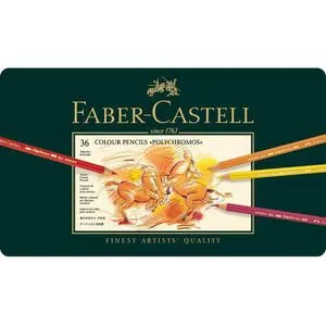 Farbstift Polychromos 36St sortiert - FABER CASTELL 110036 Metalletui, hochwertige Farbstifte für kreative Kunstprojekte