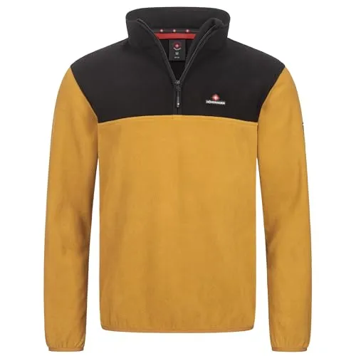 Höhenhorn Skyja Herren Fleece Pullover Senfgelb/Schwarz Gr. S - Bequemer Fleecepullover in Senfgelb/Schwarz, ideal für kühle Tage. Atmungsaktiv und vielseitig einsetzbar, perfekt für Freizeit und Sport. Langlebig und leicht, ideal für unterwegs.