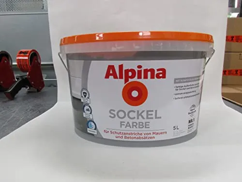 Alpina Sockelfarbe 5 Liter Grau Matt - Hochwertige graue Sockelfarbe mit mattem Glanzgrad, ideal für einen eleganten und modernen Look in Ihrem Zuhause.