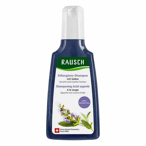 RAUSCH Silberglanz-Shampoo mit Salbei 200 ml - für strahlenden Glanz - Das RAUSCH Silberglanz-Shampoo mit Salbei 200 ml pflegt graues und blondes Haar, sorgt für strahlenden Glanz und schützt vor Gelbstich. Ideal für die tägliche Haarpflege.