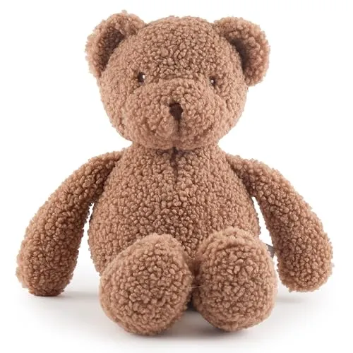 Bieco Kuscheltier Bär Mika | 37 cm | Teddybär aus Bouclé | Baby Plüsch Bär Stofftier | Plüschtier Teddy XXL Tedy Bear Kuscheltier Plüschtier Baby Gute Besserung Teddy Bär ab 0 Monate Weihnachtsbär