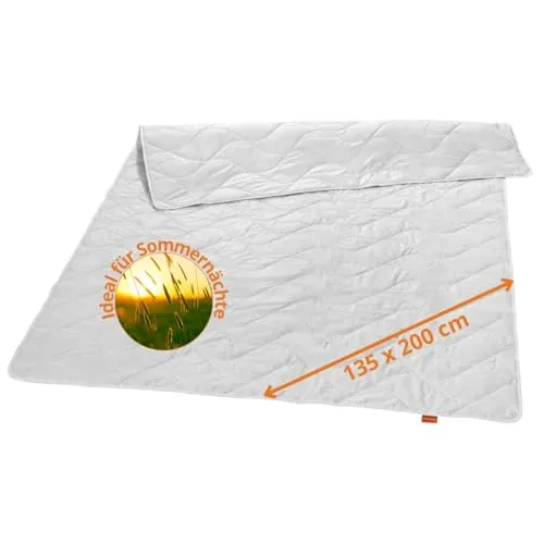 sleepling Sommerdecke 135x200 – Leichte Wildseidendecke für warme Nächte - Bettdecken aus 100% Wildseide, kühlend und feuchtigkeitsregulierend – ideal für Schwitzer im Sommer. Made in Germany und Ökotex-zertifiziert für höchste Qualität.