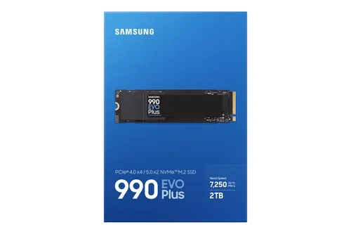 Samsung 990 EVO Plus NVMe M.2 SSD 2 TB - PCIe 4.0 x4, 7.250 MB/s Lesen und 6.300 MB/s Schreiben, ideal für Gaming und kreative Projekte