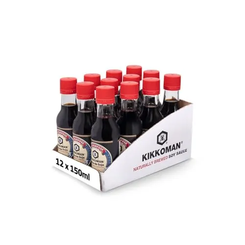 KIKKOMAN Sojasoße - 150 ML - Authentische japanische Sojasoße aus natürlichen Zutaten, ohne Geschmacksverstärker oder Konservierungsmittel. Ideal für die asiatische Küche und vielseitig einsetzbar. Inhalt: 150 ML.