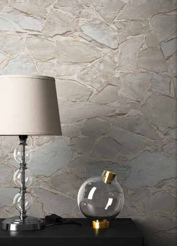 Newroom Vliestapete Steintapete Grau - Vliestapete in Steinoptik für das Wohnzimmer, dimensionsstabil und ideal zur Überbrückung kleiner Risse. Wasser- und dampfbeständig, perfekt für Küche und Nassbereiche.