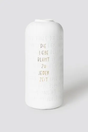 Porzellanvase mit Gravur "Die Liebe blüht zu jeder Zeit" von räder - Elegante Porzellanvase mit liebevoller Gravur – ideal als Geschenk für besondere Anlässe. Perfekt für frische oder Trockenblumen, bringt Stil und Wärme in jedes Zuhause.