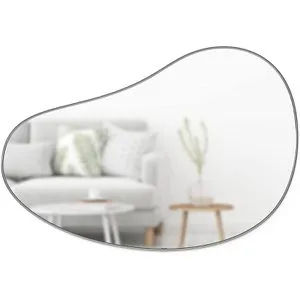 Umbra Wandspiegel Hubba Pebble 1018529-378, oval, grauer Rahmen, (B/H) 61 x 91cm