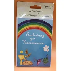 Einladungskarten zur Kommunion / 5er-Set / 5 Stück im Topper mit Briefumschlägen