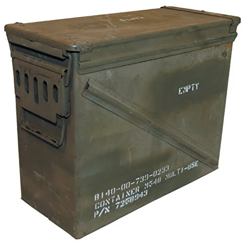 MFH Gebrauchte Größe 7 US Army Munitionskiste 46x21,5x36,5 cm Werkzeugkiste Box Metallkiste GC Versteck Metallbox