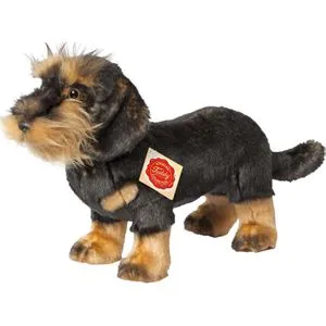 Teddy Hermann 91923 Hund Rauhaardackel 28 cm - Kuscheltier aus recycelter Füllung, weich und sicher für Kinder ab 18 Monaten
