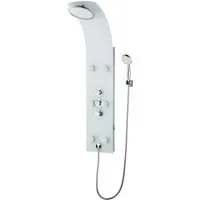 Duschpaneel Glas Weiß - Luxus Wellness für Ihr Bad - Brausesets mit hochwertigem Glas-Duschpaneel, das Kopfbrause, Handbrause und Massagedüsen vereint. Die Thermostat-Armatur sorgt für sicheren Komfort und eine einstellbare Sicherheitssperre schützt die ganze Familie.