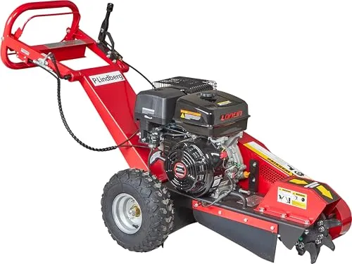 P. Lindberg Benzin Stubbenfräse 15PS - Motorhacken für effizientes Entfernen von Wurzelwerk bis 23 cm unter der Erdoberfläche - kompakt und manövrierbar, ideal für enge Gartenpassagen.