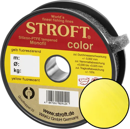 STROFT Color Monofile Angelschnur Gelb Fluo 0,22mm 4,7kg 25m