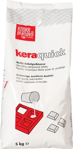KNORR prandell Gießmasse keraquick weiß 5 kg - Schnell härtende Gießmasse für kreative Projekte, ideal zum Gießen von Reliefs und Figuren. Einfach zu verarbeiten, geruchlos und bruchfest.