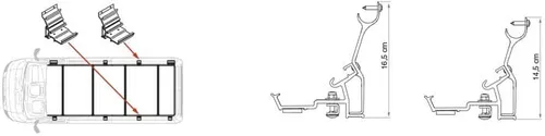 Fiamma Kit Roof Rail Ducato Extra Dachträger-Halterungsbügel, 14,5cm