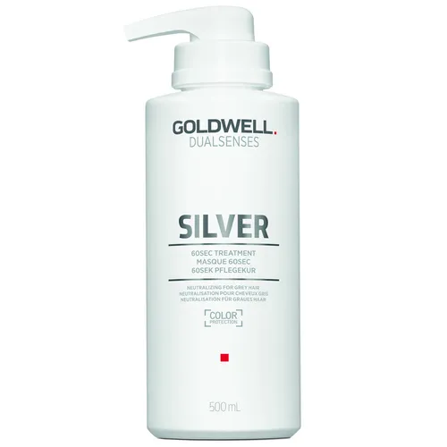 Goldwell Dualsenses Silver 60sec. Treatment 500ml - Haarkur für graues Haar und kühle Blondtöne, regeneriert in nur 60 Sekunden und neutralisiert Gelbstich für strahlende Farben.