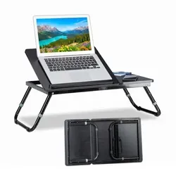 Laptoptisch Bett Klapptisch für Notebook - Faltbarer Lesetisch - Schreibtisch & Computermöbel, höhenverstellbar und leicht, ideal für flexibles Arbeiten im Schlafzimmer oder Wohnzimmer.